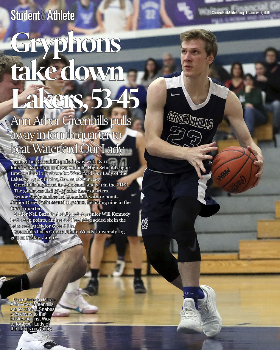 Boys basketball: Ann Arbor Greenhills beats Waterford Our Lady of the Lakes 53-45 on Friday, Jan. 11, 2019